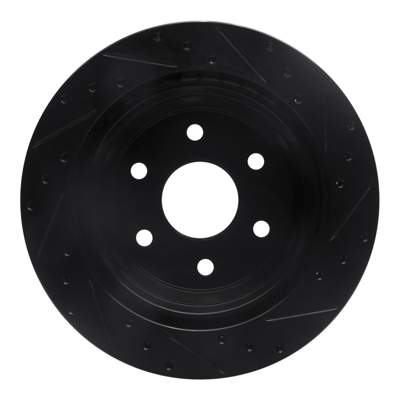 Cadillac Escalade EXT Brake Rotor (1) - Rear Left - R1 Concepts - Drilled & Slotted - Black - `00-`14
